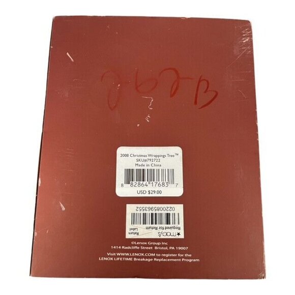 LENOX 2008 Christmas Wrappings Tree Ornament – Ivory Fine China with 24K Gold – - Picture 2 of 7